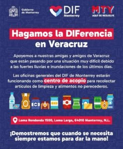 Monterrey abre centro de acopio en el DIF para ayudar a familias ...