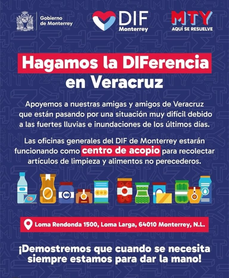 Monterrey abre centro de acopio en el DIF para ayudar a familias ...